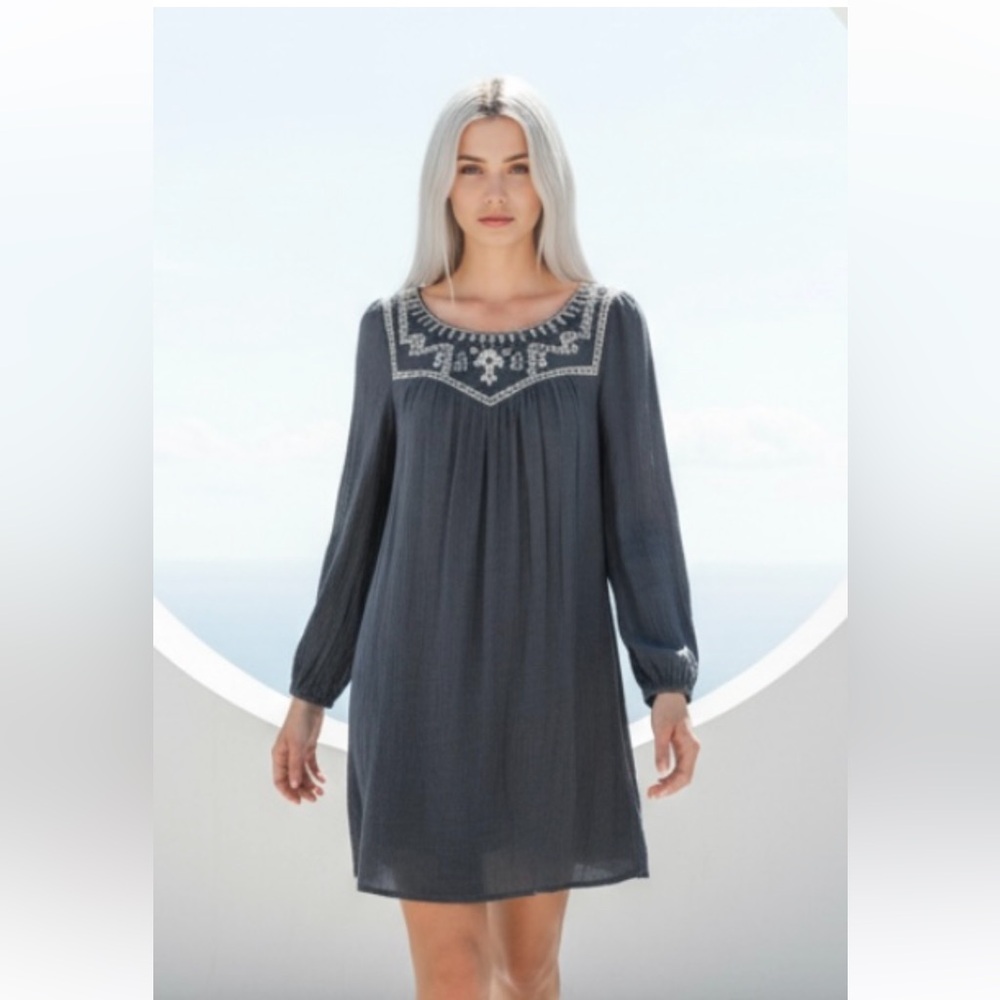 FLYING TOMATO Dress Embroidered Peasant Shift Boho